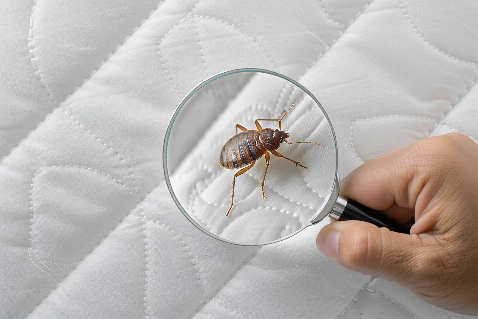 une punaise de lit à Lyon sur un matelas dans un appartement