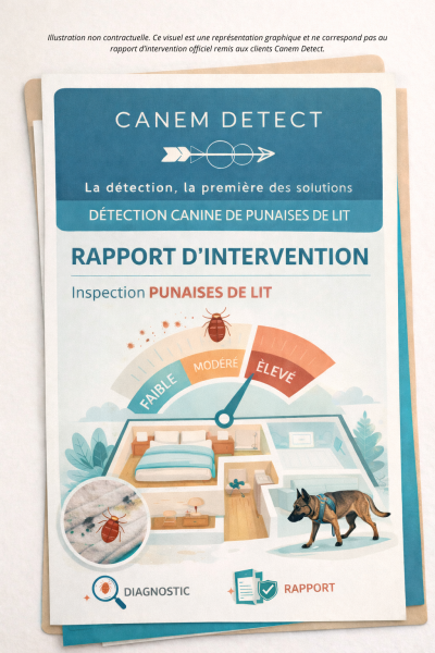 rapport d'intervention détaillé lors d'une infestation de punaises de lit en Auvergne Rhône-Alpes